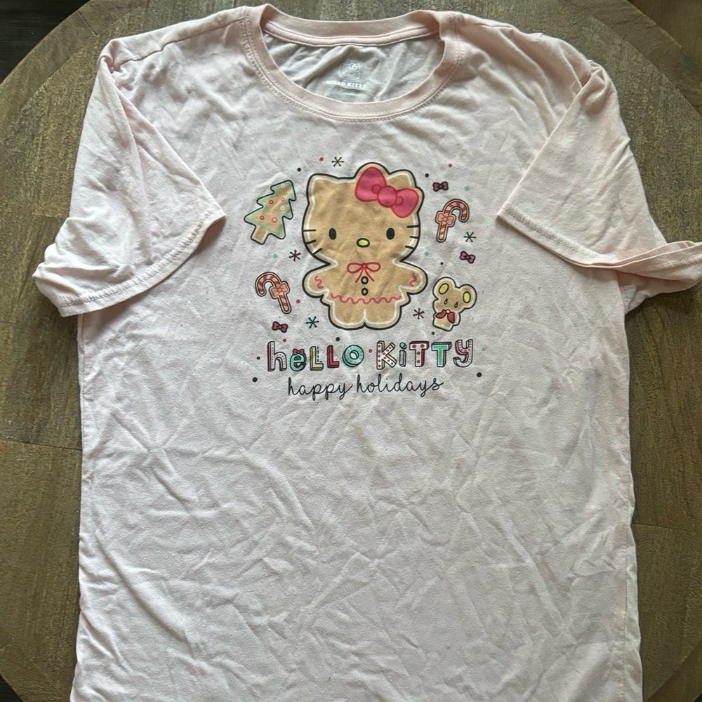 Hello Kitty Happy Holidays Pink T-Shirt